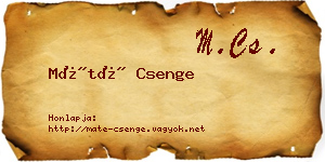 Máté Csenge névjegykártya